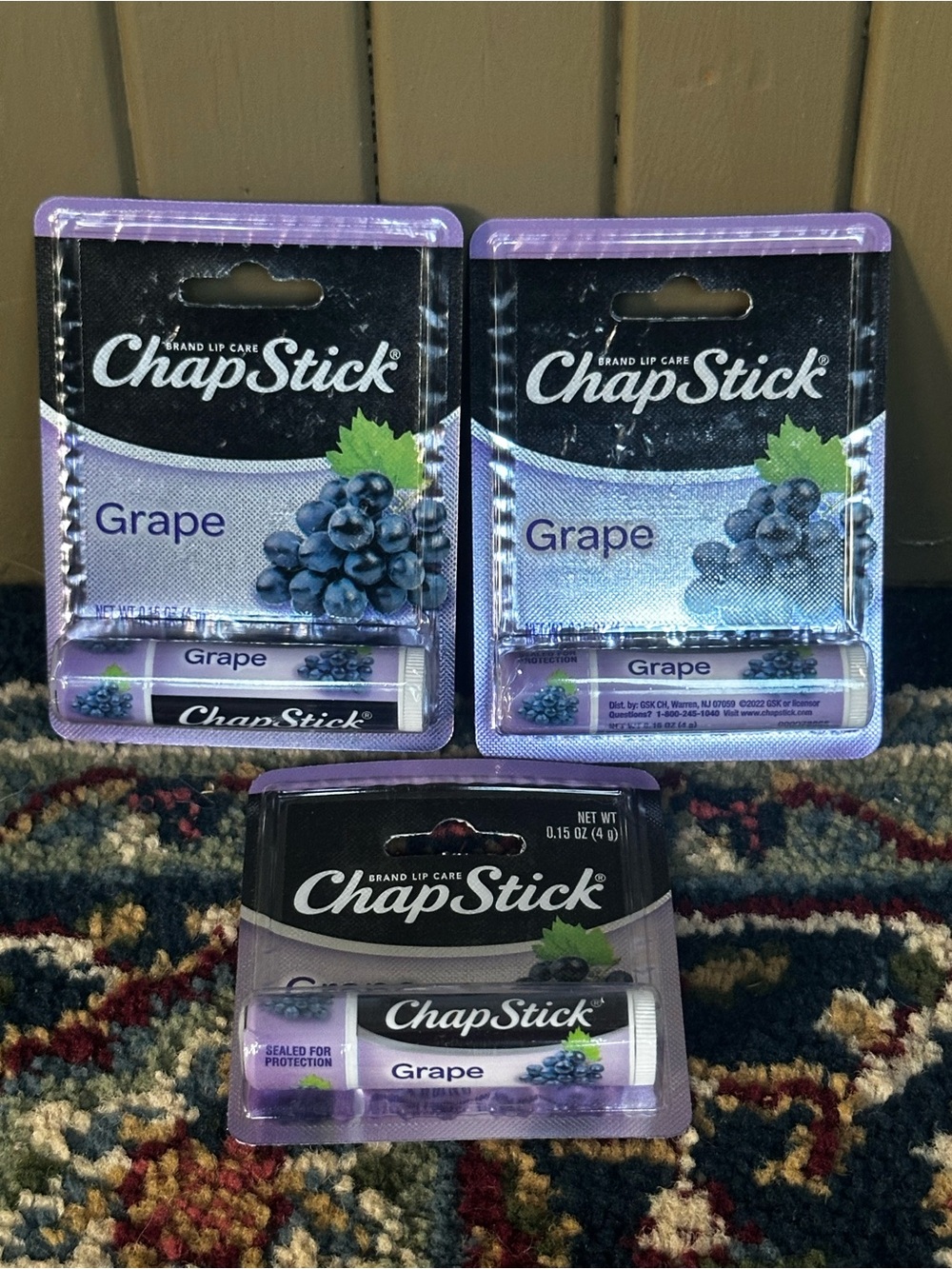 Chapstick Grape Lip Balm lot of 3 NEW